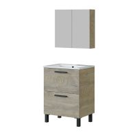 Roble Alaska Agadir F/S 60X45X80 incl. Mirror Cabinet and Ceramic Basin